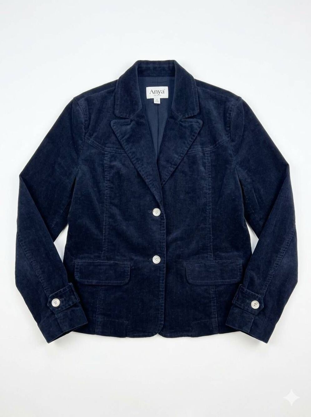 🔹️Annva Jeans USA Dark Corduroy Buttoned Front Blazer Jacket XLarge